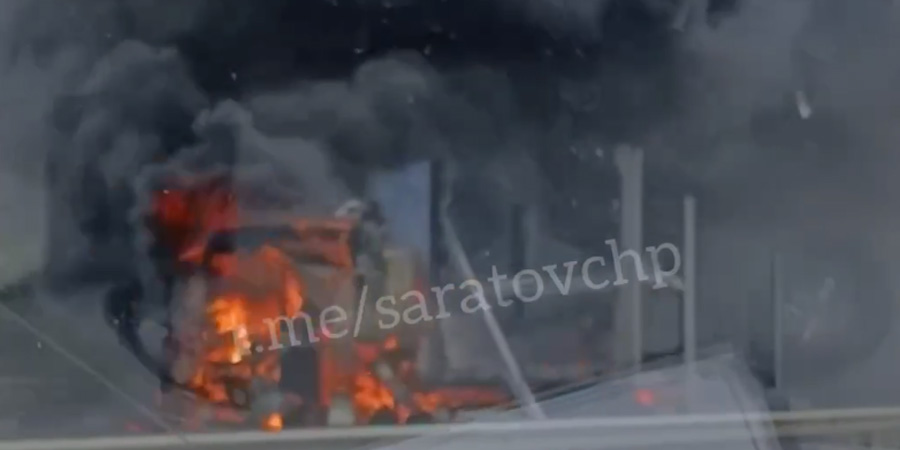 В Гагаринском районе на трассе после ДТП сгорели два автовоза