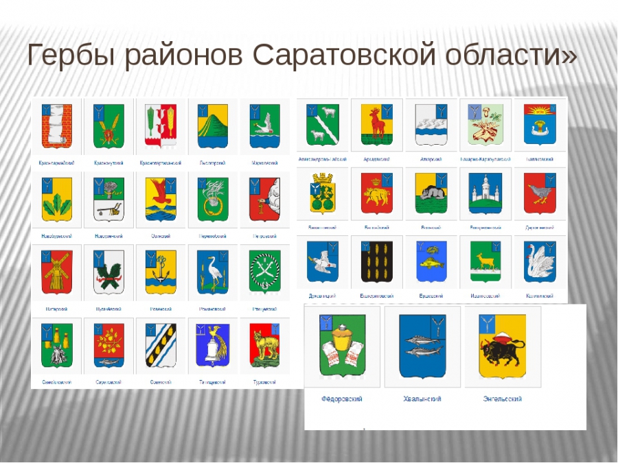Саратовские гербы районов. Гербы городов Саратовской губернии.