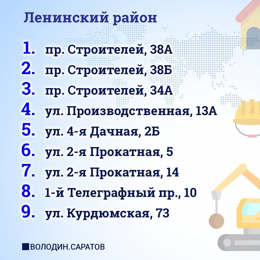 Саратов список домов под расселение