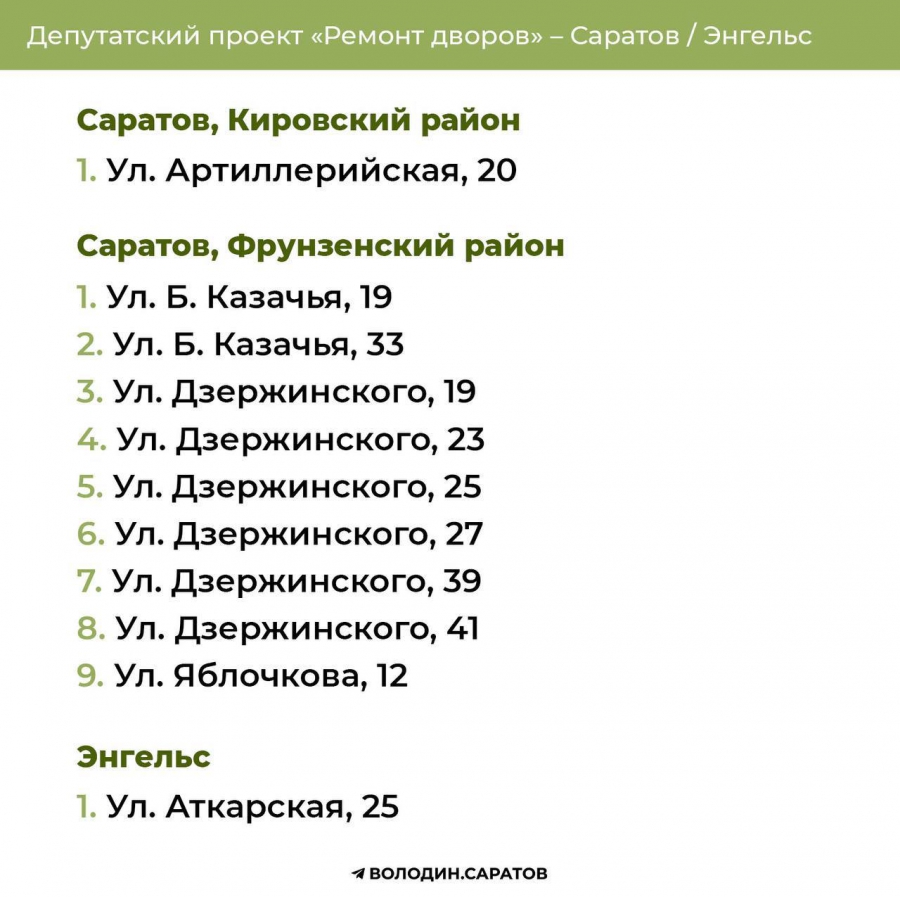 Программа Володина. В Саратовской области выбрали еще дворы для ремонта