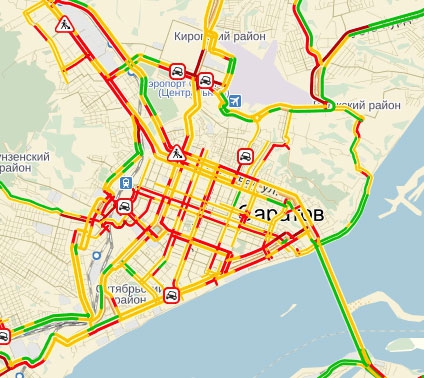 Карта саратова пробки сейчас онлайн на карте
