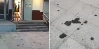 На Волжской из-за грузовиков свежая плитка загрязняется мазутными пятнами На Волжской из-за грузовиков свежая плитка загрязняется мазутными пятнами