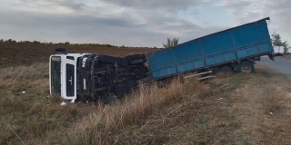 Под Ершовом опрокинулась фура с 30 головами крупного рогатого скота Под Ершовом опрокинулась фура с 30 головами крупного рогатого скота